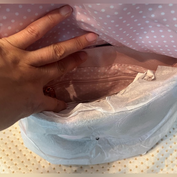 Disney LOUNGEFLY Minnie Mouse Pink Floral Saddle Bag Crossbody Purse Wallet Set - Picture 5 of 10